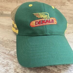 DEKALB Green & Yellow Embroidered Logo Trucker Hat Vintage